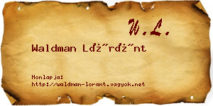 Waldman Lóránt névjegykártya