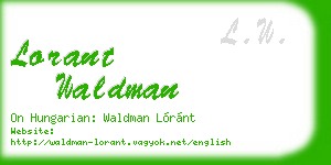 lorant waldman business card
